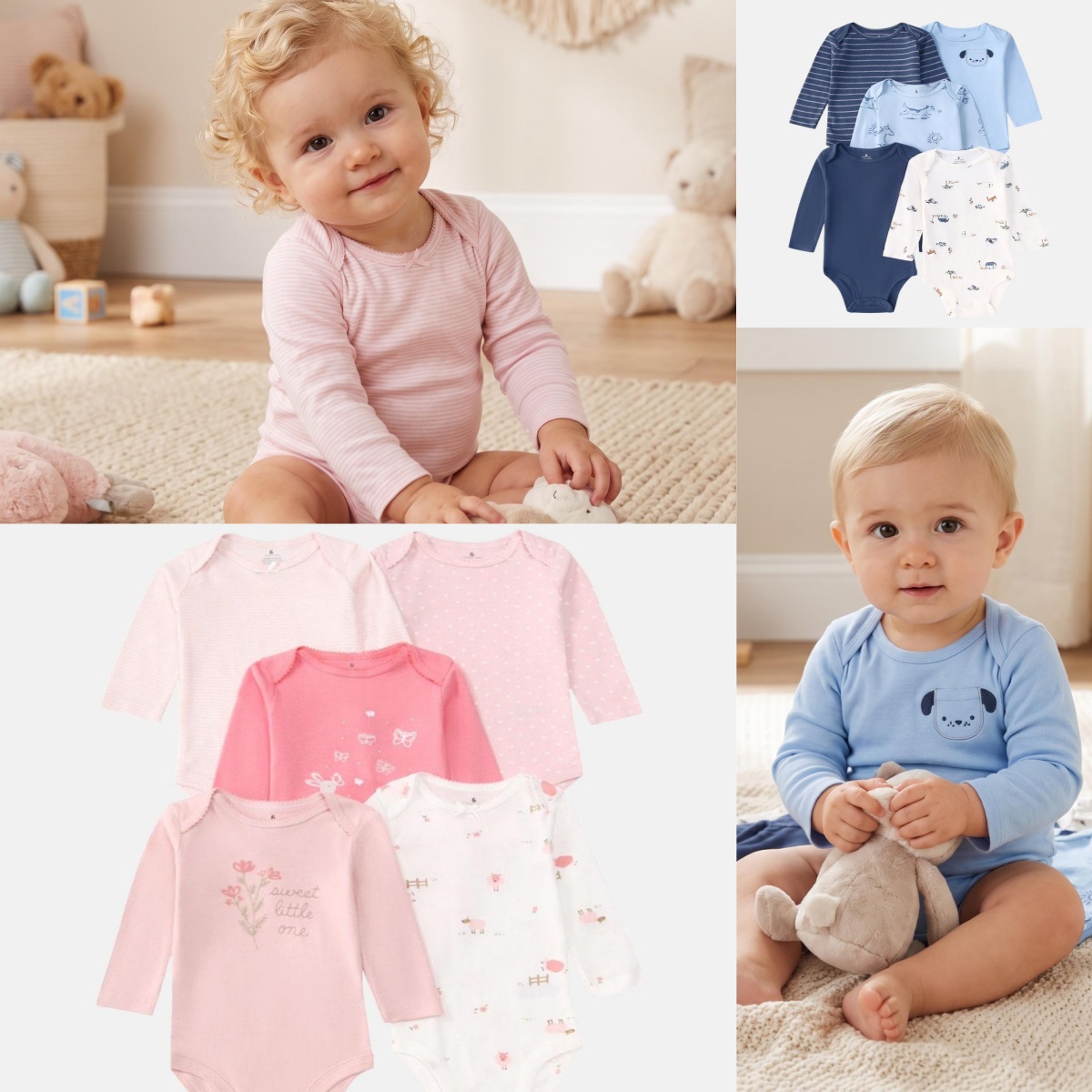 Baby Products Essential - 5 PCS Baby Boys Girls Bodysuit