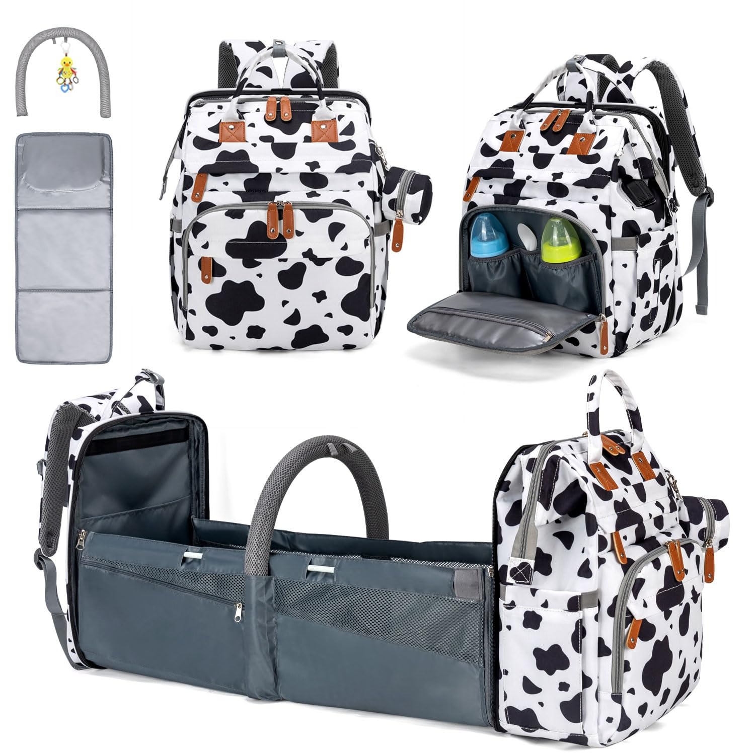 Baby Products Essentials - KABAQOO Diaper Bag Backpack with Detachable