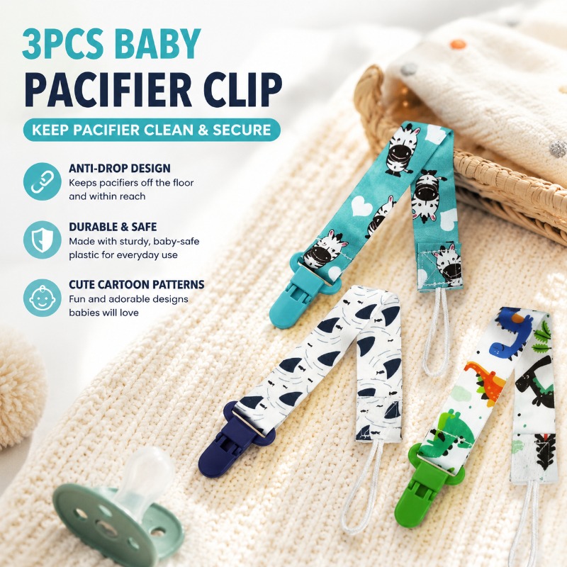 3PCS Baby Pacifier Clip with C - Baby Pacifier Clip review and price