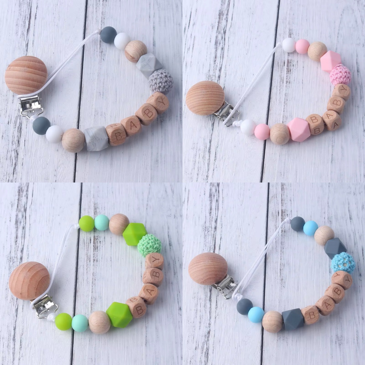Baby Pacifier Clip with Wooden - Baby Pacifier Clip review and price
