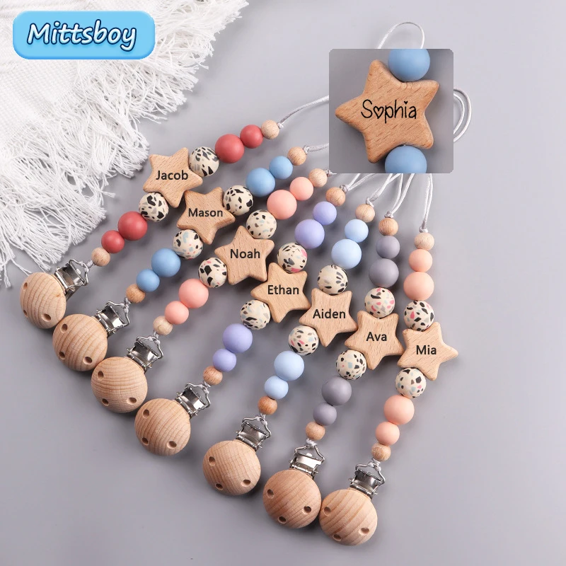 NEW Custom Name Wooden Persona - Baby Pacifier Clip review and price